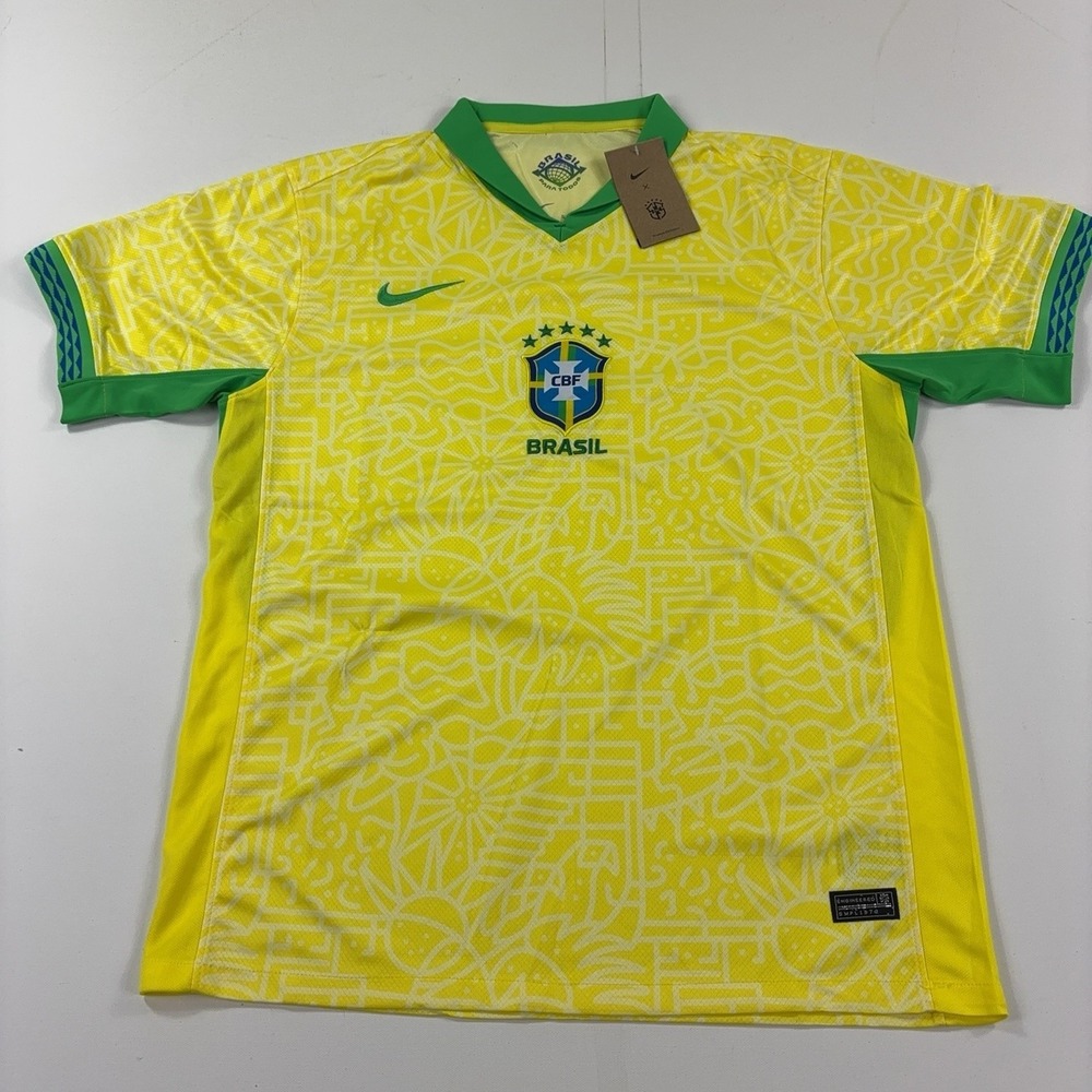 Brazil National Team Jersey Mens XL Yellow Soccer Football Nike Dri Fit NWT